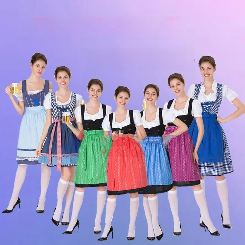 

Traditional Bavarian Beer Festival Costume Women's Halloween Outfit Munich Beer Festival Performance Clothing Polyester Material
