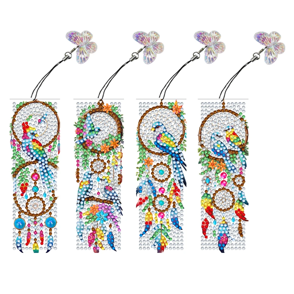 

4Pcs Special Shape Sunset Flowers DIY Bookmarks Diamond Painting Kits Diamond Painting Bookmark Making Kit for Adults Beginners
