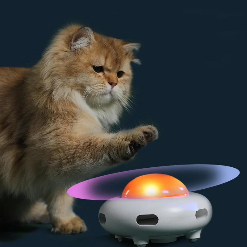 

Cat Supplies Pet Electronic UFO Smart Funny Turntable Cat Toys Cat Stick Game Rotating Automatic Cleaning Cat Accessories