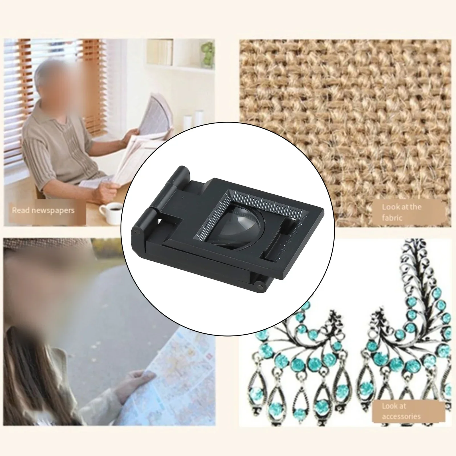 

56*39*50mm unfolded Size Folding Magnifier Compact Portable Magnifying Glass Compact Magnifier For Hobbies And Crafts