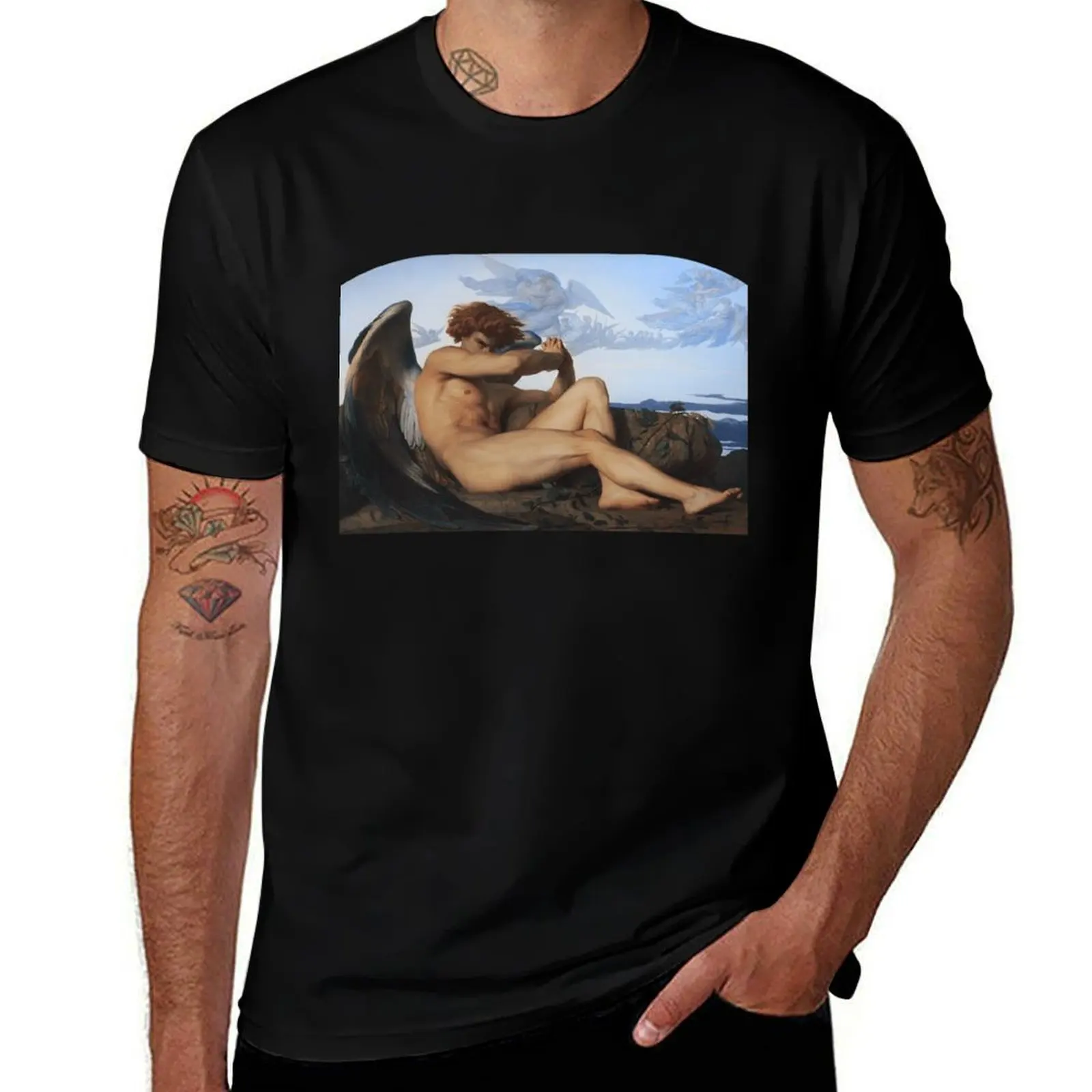 

the fallen angel T-Shirt funny t shirts dark humor t shirt man designer cotton t shirts high quality T-shirt