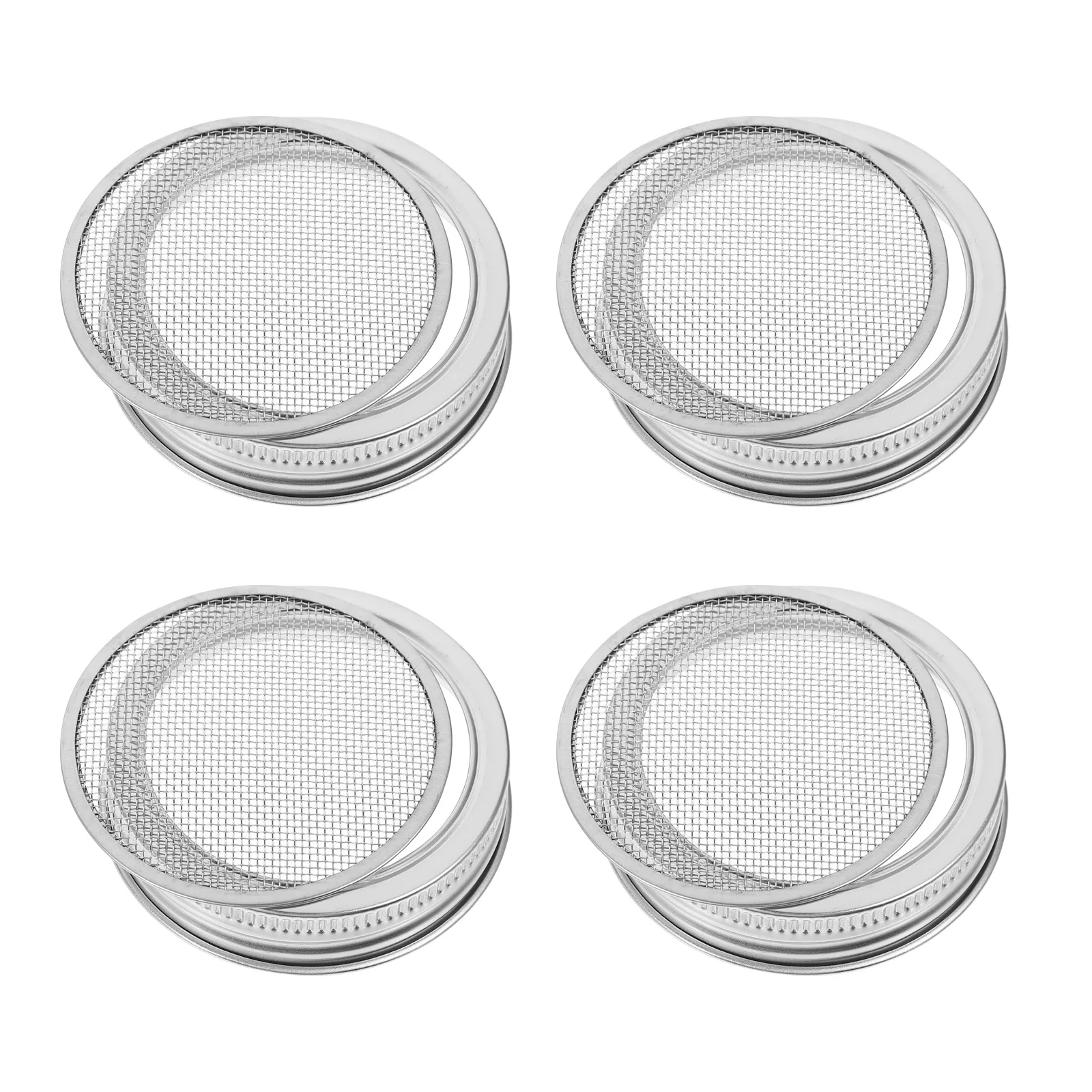 

4pcs Stainless Steel Mesh Lid 70mm 86mm 304 Sprouting Jar Lids Replacement Fine Strainer Mason Jar Covers Kitchen Bar Use