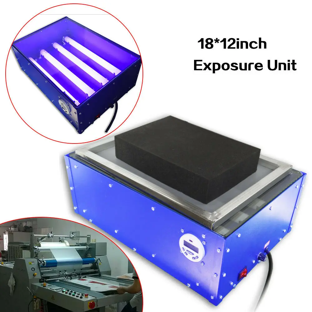 110V 60W 18x12in UV Exposure Unit Silk Screen Printing Plate Making Equipment