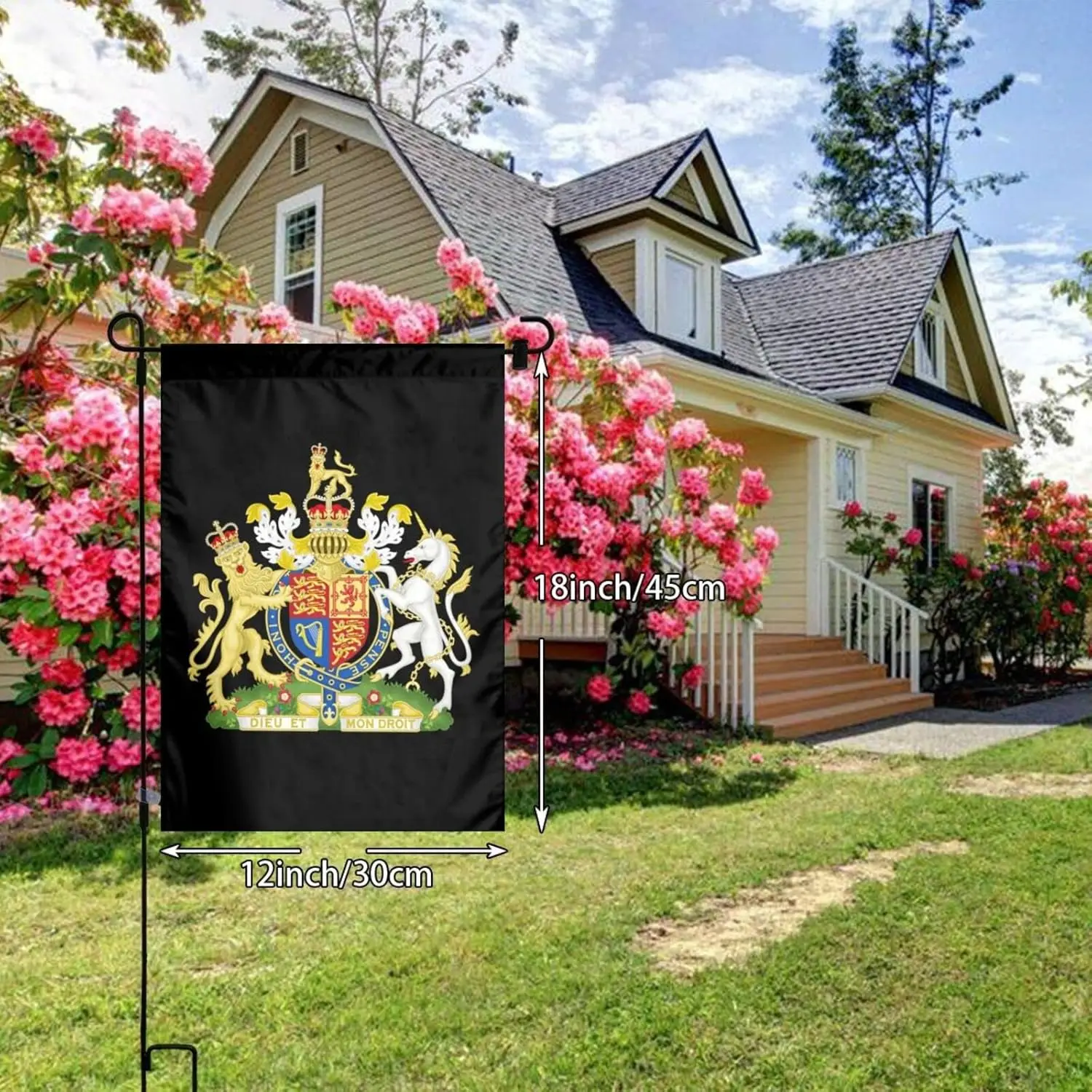 UK England Royal Coat of Arms United Kingdom Garden Flag Double Sided 12x18 Inch Outdoor Decorative Flag Fade Resistant Bann hhz