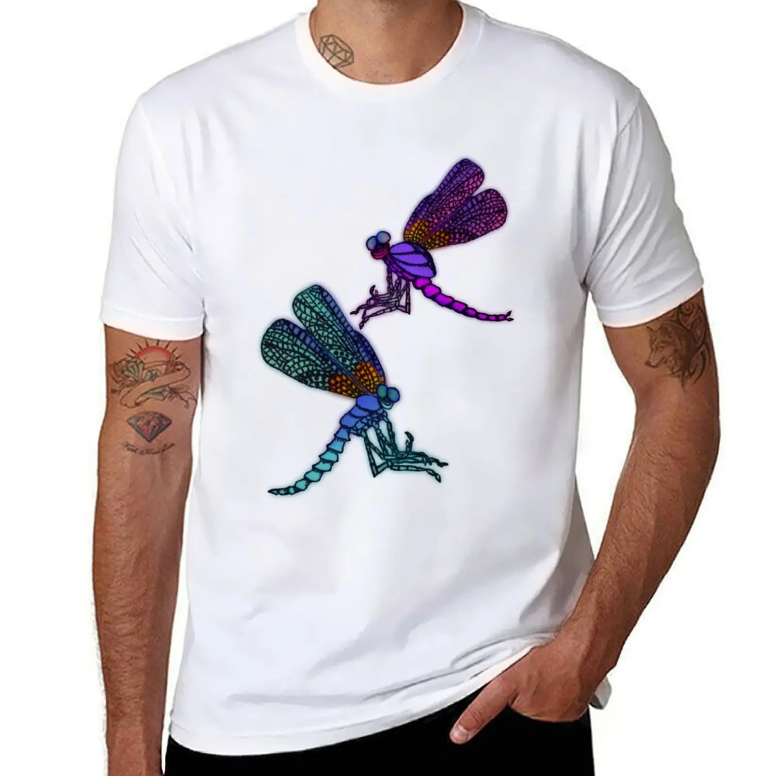 

Dragonflies T-Shirt t shirt men 100% cotton luxury brand cotton t shirt man T-Shirt