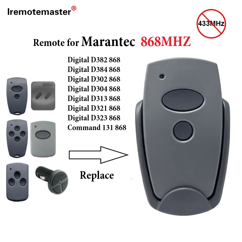 Il più nuovo telecomando per porta da Garage Marantec D302 D304 868MHz compatibile con apriscatole MARANTEC Digital D382 D384 D321 D323 D313 868