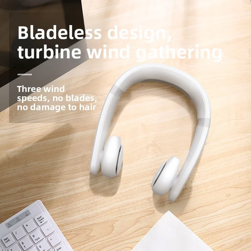 New neck fan third-generation refrigeration usb charging portable turbine bladeless to adjust wind direction