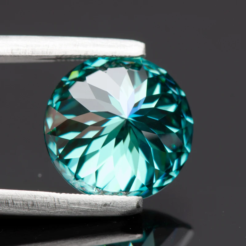 Moissanite Stones Round Shape 100 Faces Cut Emerald Green Primary Colours  DIY Jewelry Making Materials with GRA Certificate