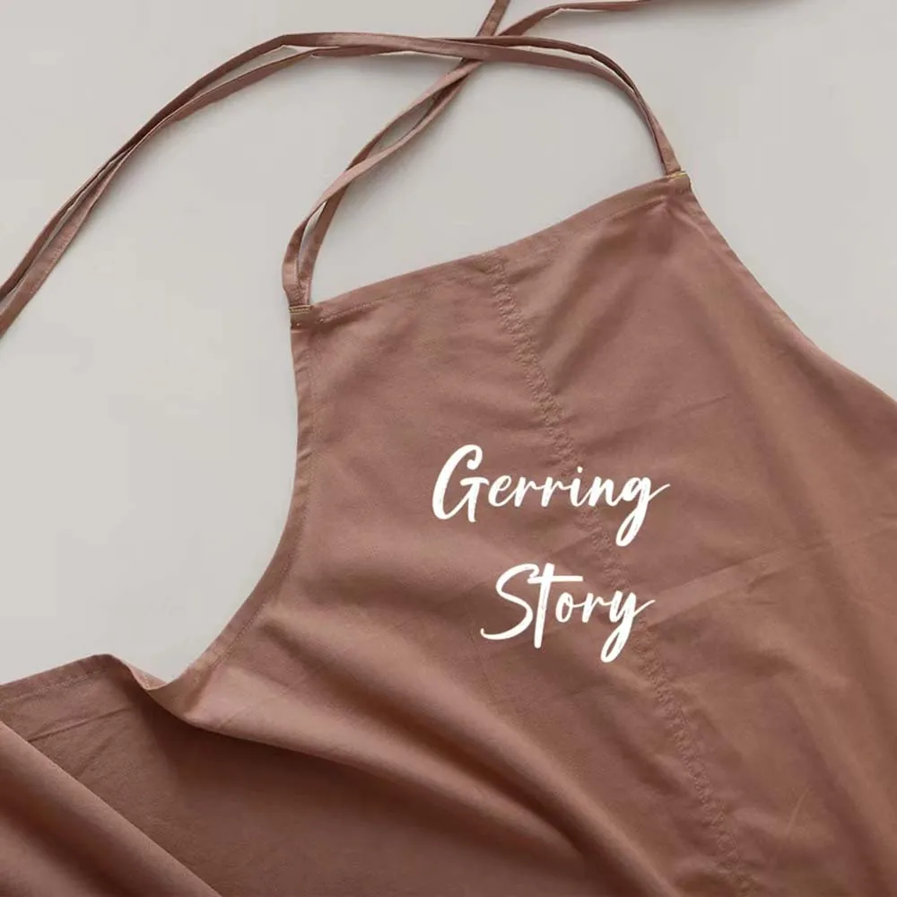 Gerring Apron Kitchen Waterproof Adjustable Korean Japanese Cotton Dress Apron Woman Beauty Coffee Shop Waiter Aprons