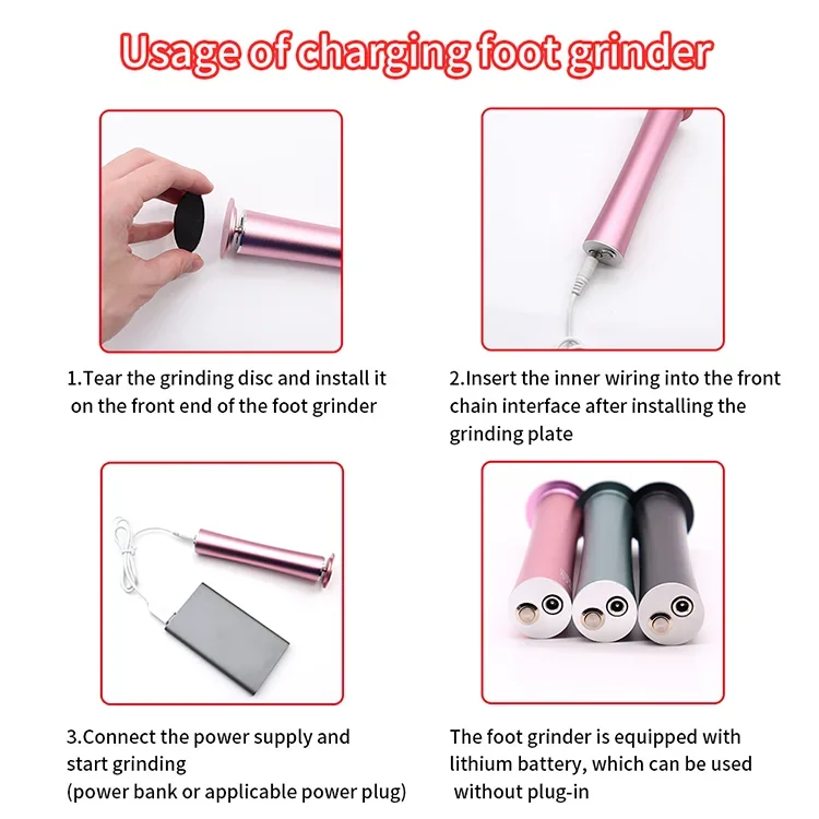 Ready Stock Salon Professioneller elektrischer Fußschleifer für harte abgestorbene Haut, wiederaufladbarer elektrischer Hornhautentferner