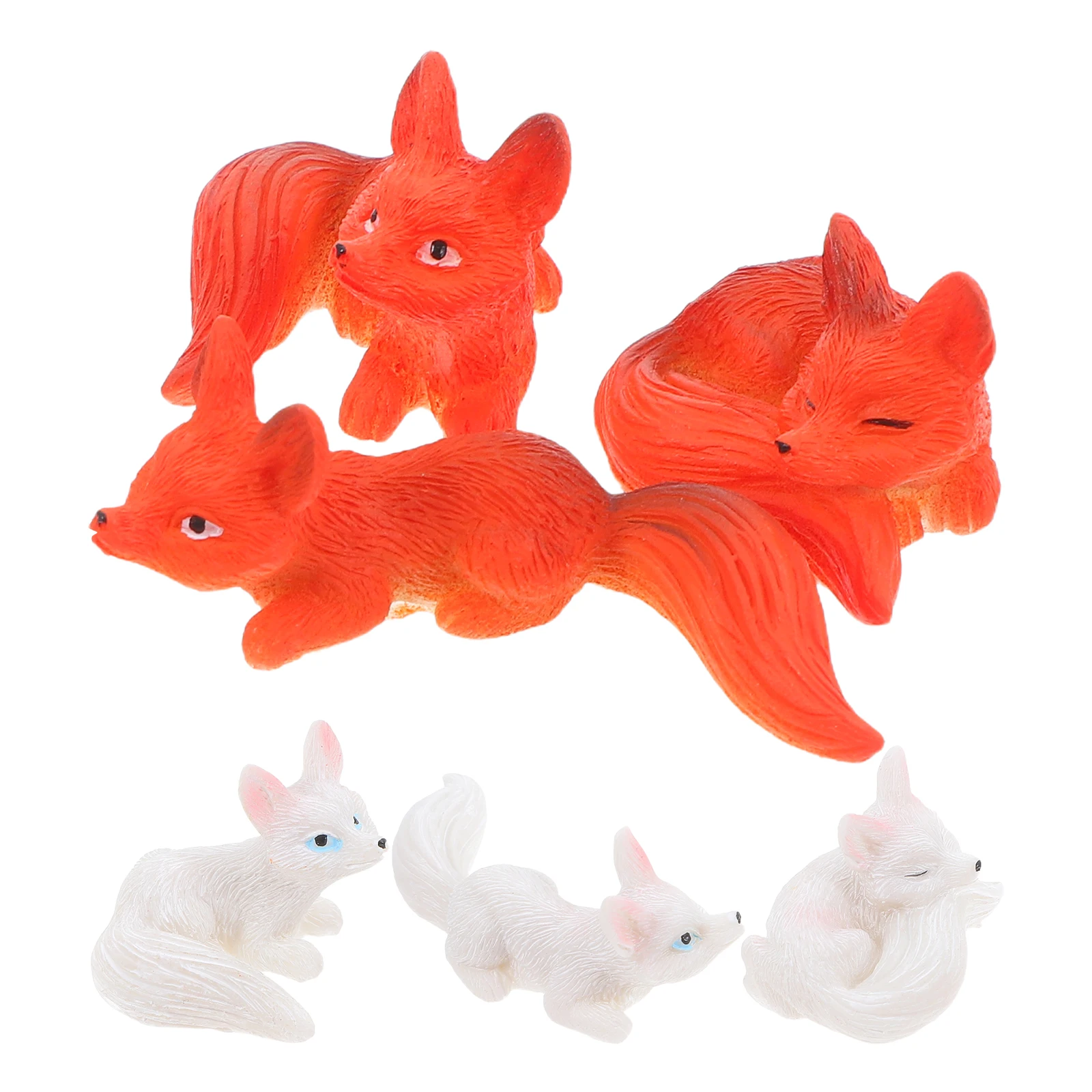 

6pcs Mini Figurines Adorable Resin naments Desk Toy Garden Decor Little Animals Bonsai Pendents Lifelike Statue