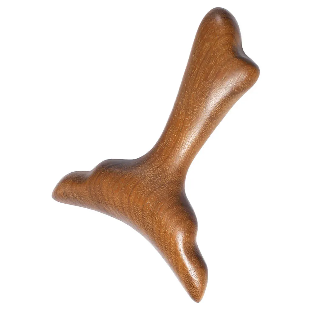 أداة تدليك الوجه على شكل ذيل حورية البحر الخشبي غوا شا، لوح كشط مصقول بني فاتح للعناية بالبشرة والجسم والرقبة والعضلات