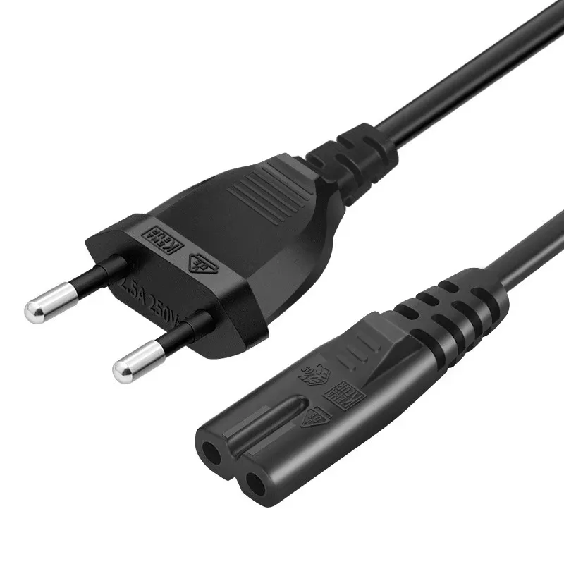 Cable 2500W 125V 250V 10A 1ft 30cm Short Extension Line for Laptop Replacement Eu Male Head To IEC320 C7 Power Adapter