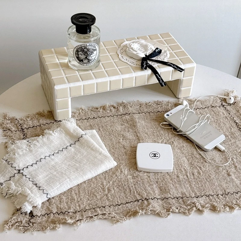 AhunderJiaz Vintage Distressed Cotton-Linen Napkins - Linen Western Dinner Mats & Food Photography Styling Backdrop Home Decor