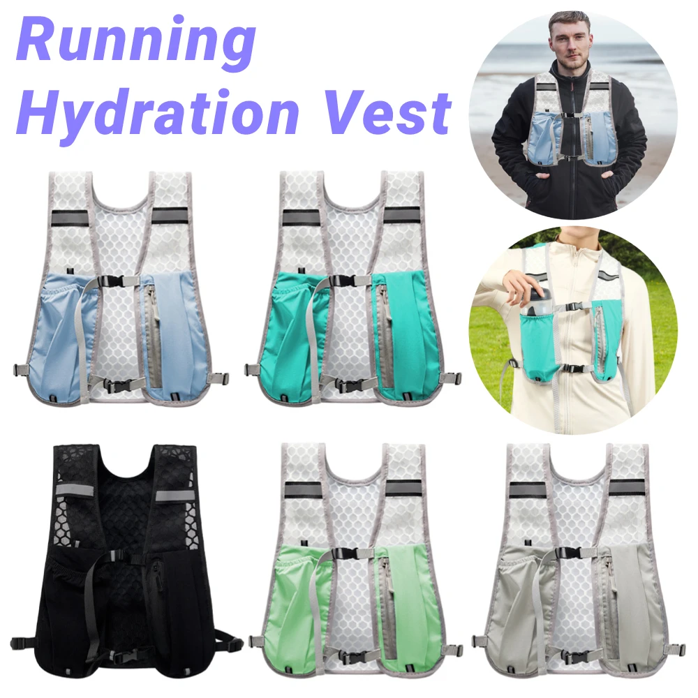 

Ultralight Running Hydration Vest Outdoor Trail Running Backpack for Marathon Cycling Chest Pack with Water Bottle Storage Bag