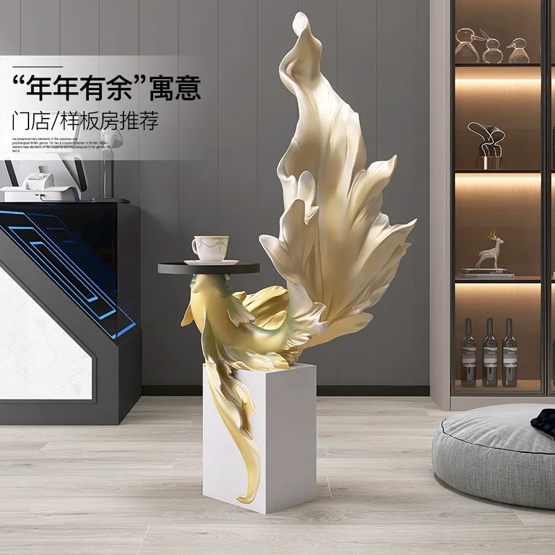 Every year, there are more than one creative koi fish floor ornaments, home accessories, lobby exhibition hall, handicrafts, scu