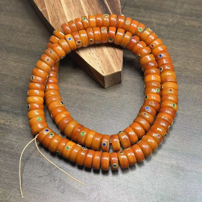 

Bone Inlaid Color Rivet Spacer Long Ornament Beads Bracelet