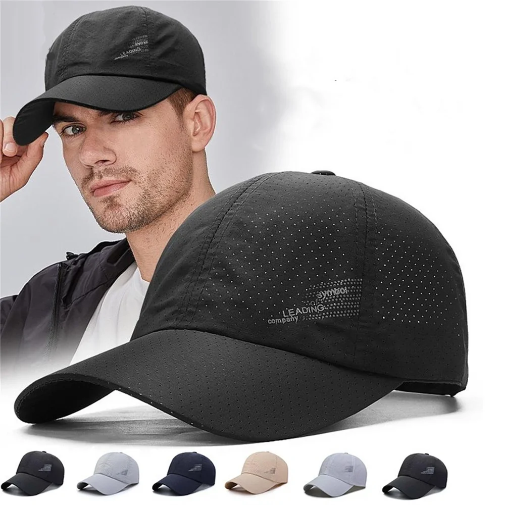 Summer Thin Breathable Baseball Cap for Men Women Solid Color Simple Outdoor Quick Drying Sun Hats Adjustable Sport Golf Caps