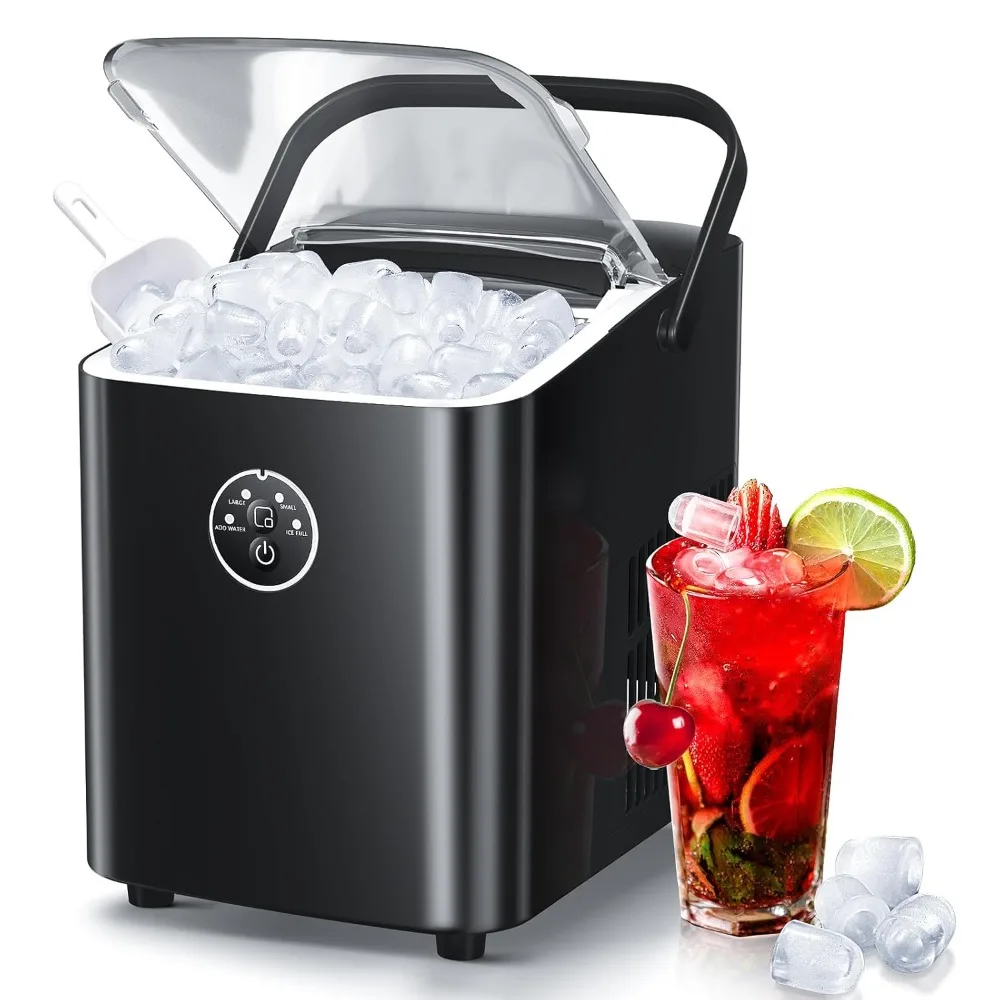 

Ice Maker Countertop Ice Machine, 2 Sizes S/L 8 Bullet Ice Ready in 9 Mins, 26.5lbs/24H