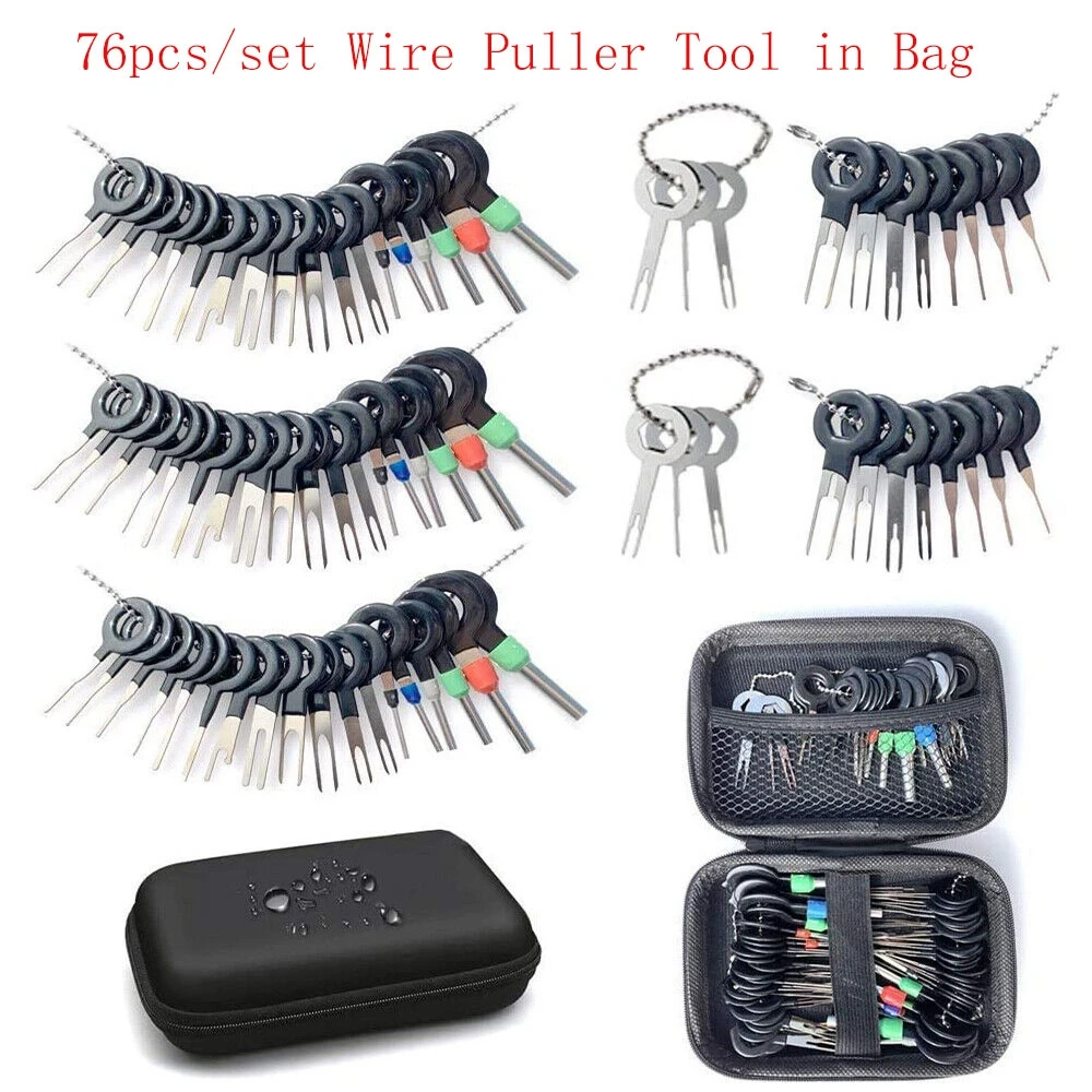 

76Pcs Stainless Steel Wire Terminal Removal Tool Automotive Wire Crimping Connector Pin Kit Car Disassembly Tools