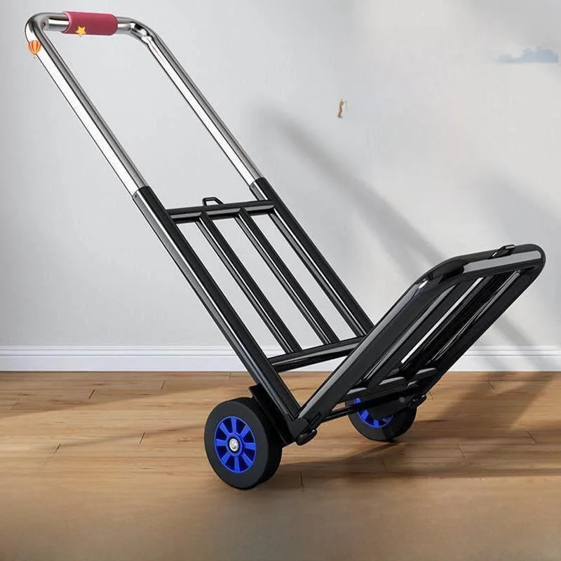 ステンレス製手引きショッピングカートゴミ箱ゴミ収集車高齢者向け野菜購入小型牽引車家庭用プルカー