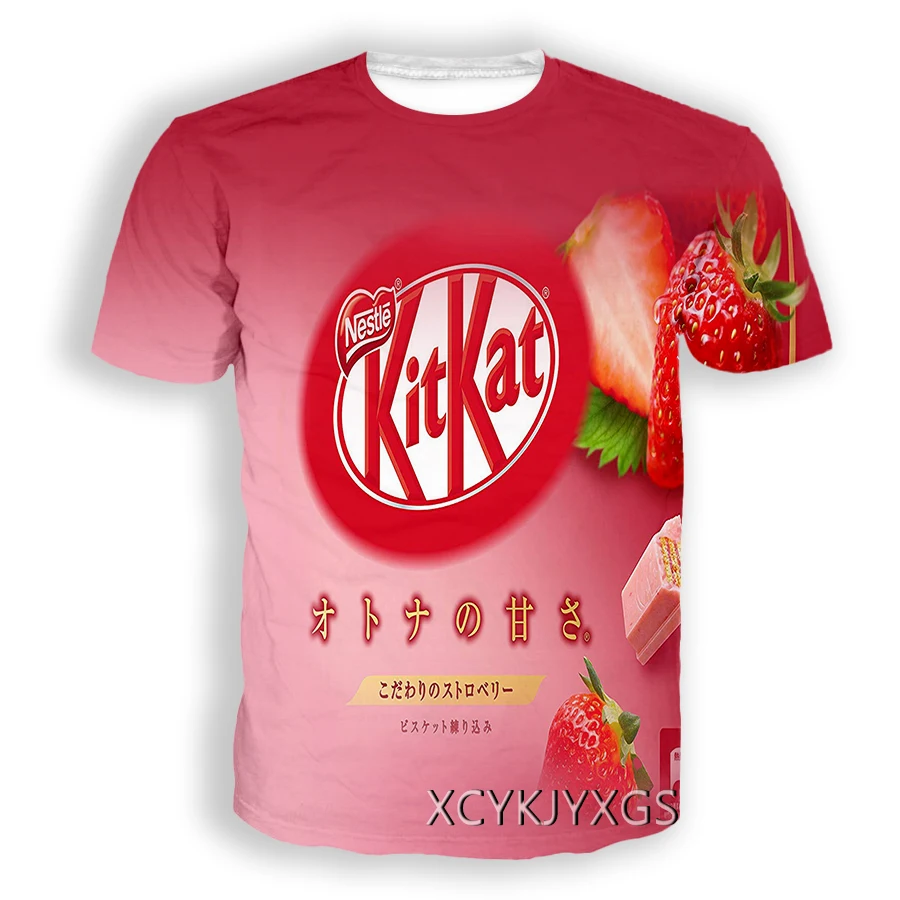 phechion New Fashion Men/Women's Food Kitkat 3D Print T Shirt Hip Hop Women Clothing Tops Suppliers for Drop Shipper A78