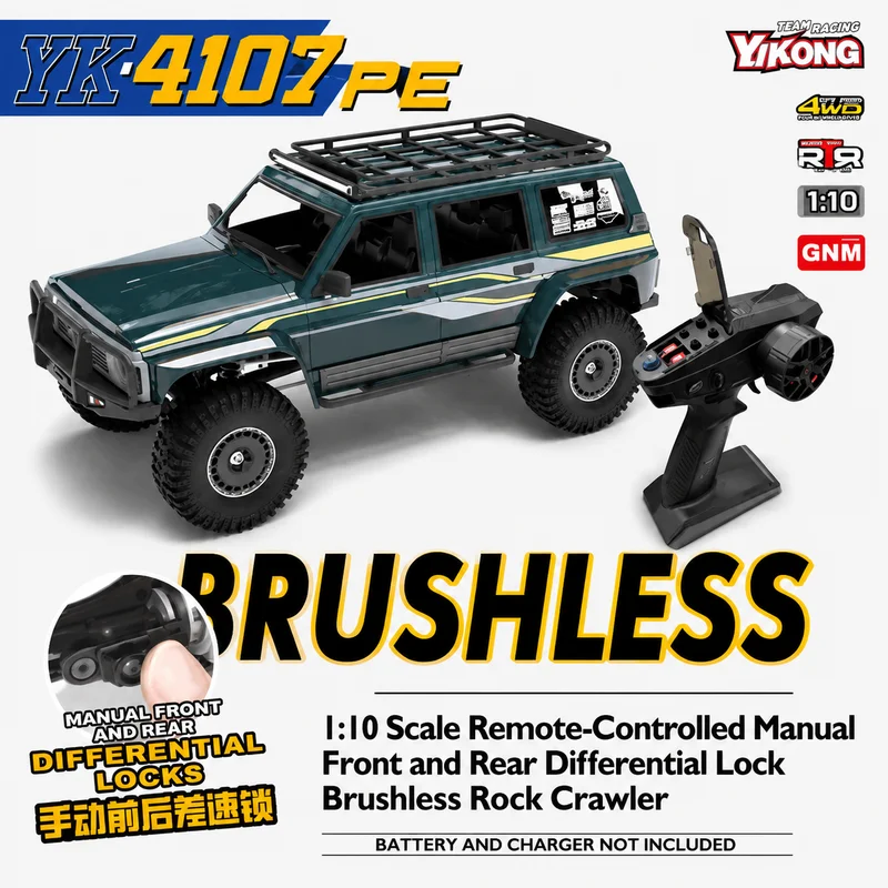 Rc Drift Car Brushless - YIKONG YK4107PE 1/10 4WD ブラシレスRCロッククローラー マニュアル前後ディファレンシャルロック