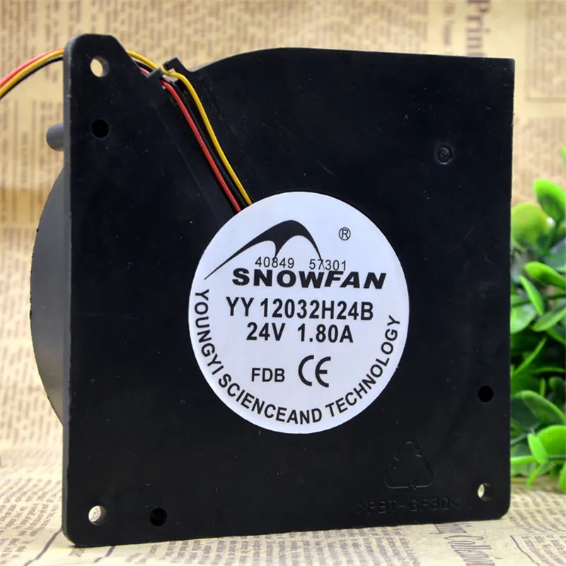 JFG For   SNOWFAN YY12032H24B DC 24V 0.6A 12cm 12032 120x120x32mm Double Ball Bearing Cooling Fan
