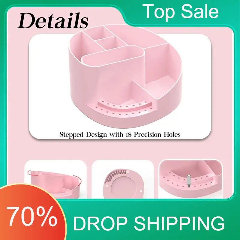プロフェッショナル18穴ネイルドリルホルダー ネイルドリルビットホルダー デスクオーガナイザー ネイルドリルホルダー スタンド ピンク