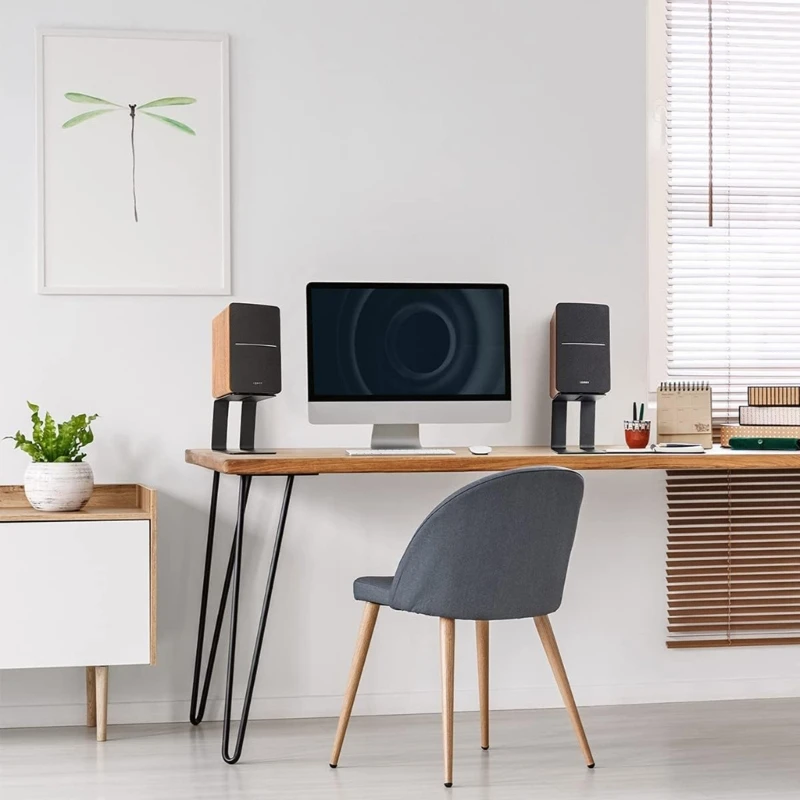 Y1UB Metal Speaker Stand Studio Speakers Holder Optimizes Your Listening Space Shock-Absorbing Stand