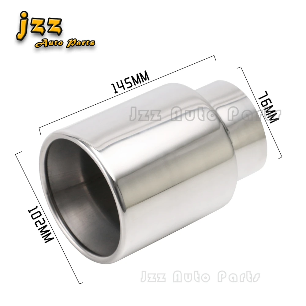 Stainless Steel Car Exhaust End Tip Interface 51mm 76mm Round Outlet Universal Muffler Tail Pipe