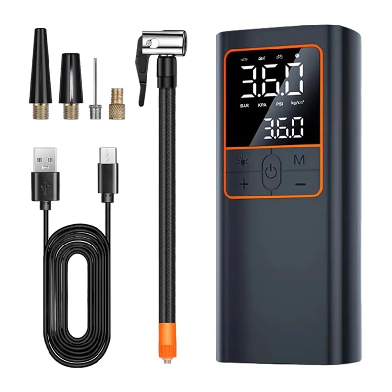 

Tire Inflator Cordless Air Compressor Portable Pump With Accurate Dual LCD Display& LED Light For Car/Motorcycle