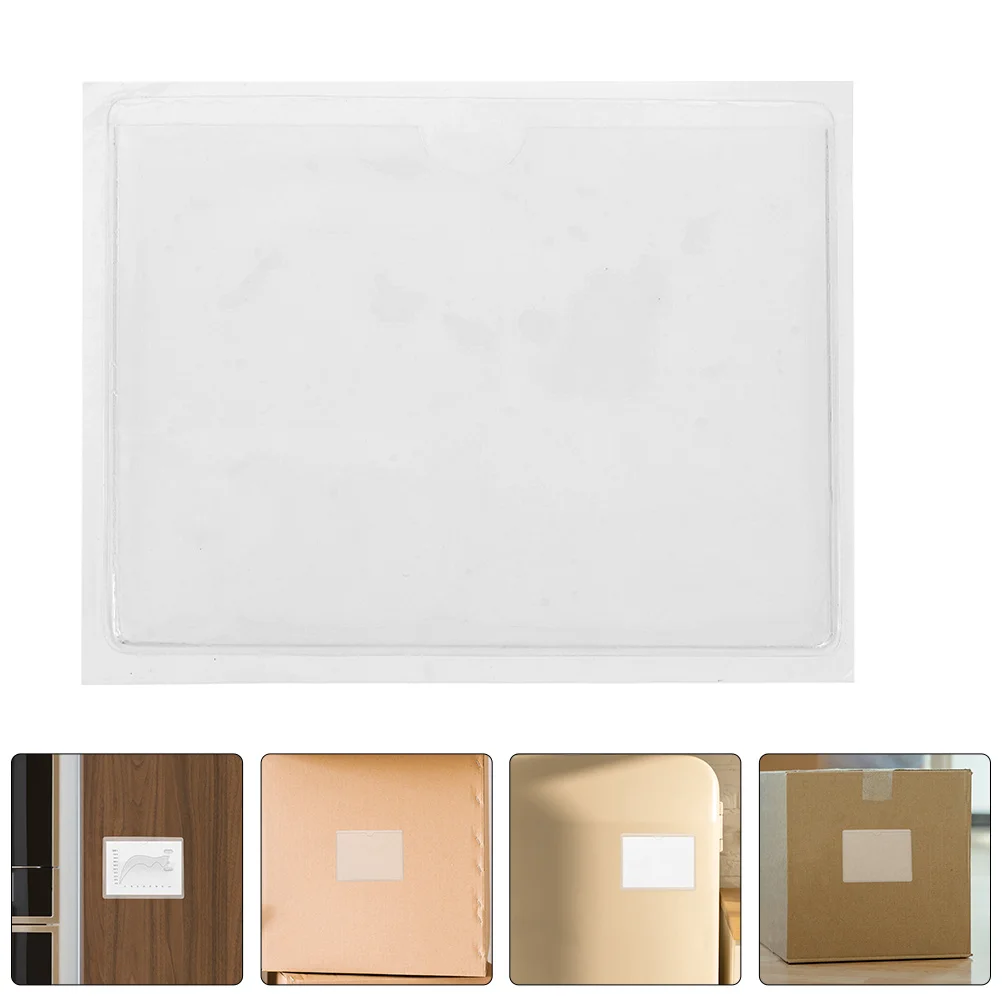 

5Pcs Self-Adhesive Clear Card Pockets Protective Plastic Sleeves Label Holders for Business Cards Journals Notebooks and Office