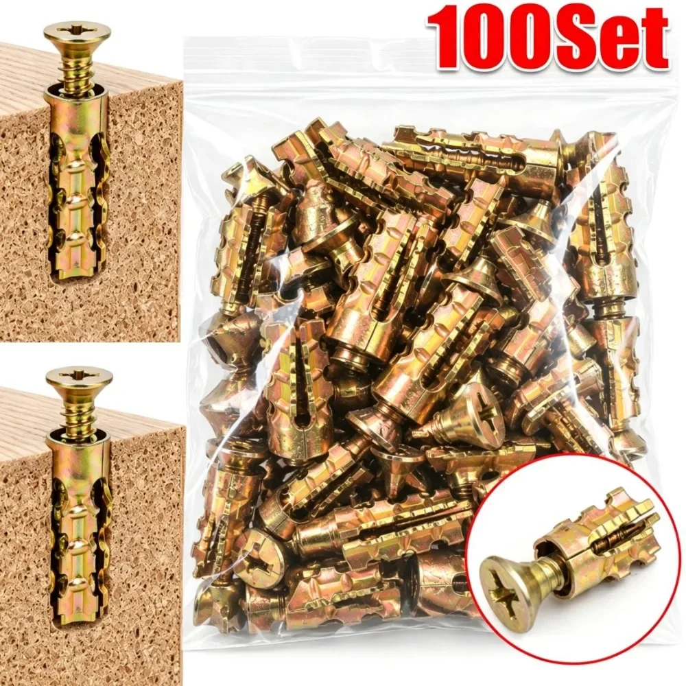 Short Expansion Screw Set Multi-purpose Self Tapping Screws Door Hinge Repair Fixed Screws Concrete Thread Wall Anchor Fastener