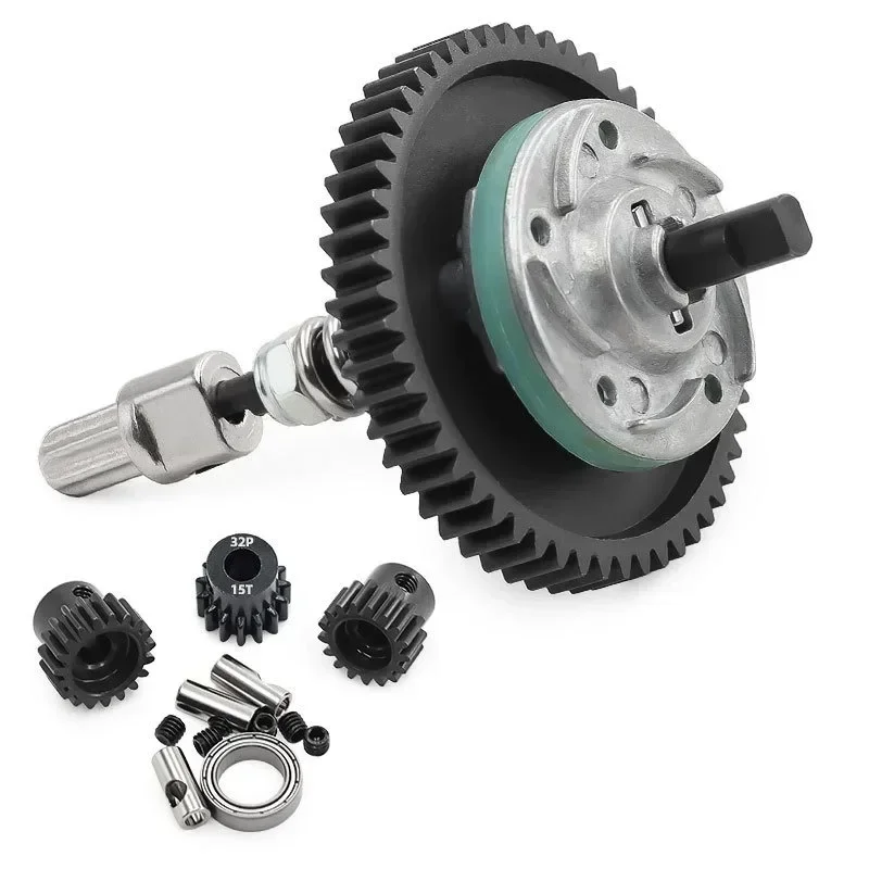 TRX4-Compatible Central Gearbox Replacement Assembly for TRX4 Slash4X4 & Rustler 4X4 - Gear Set with 54T+15T+17T+19T and Shaft