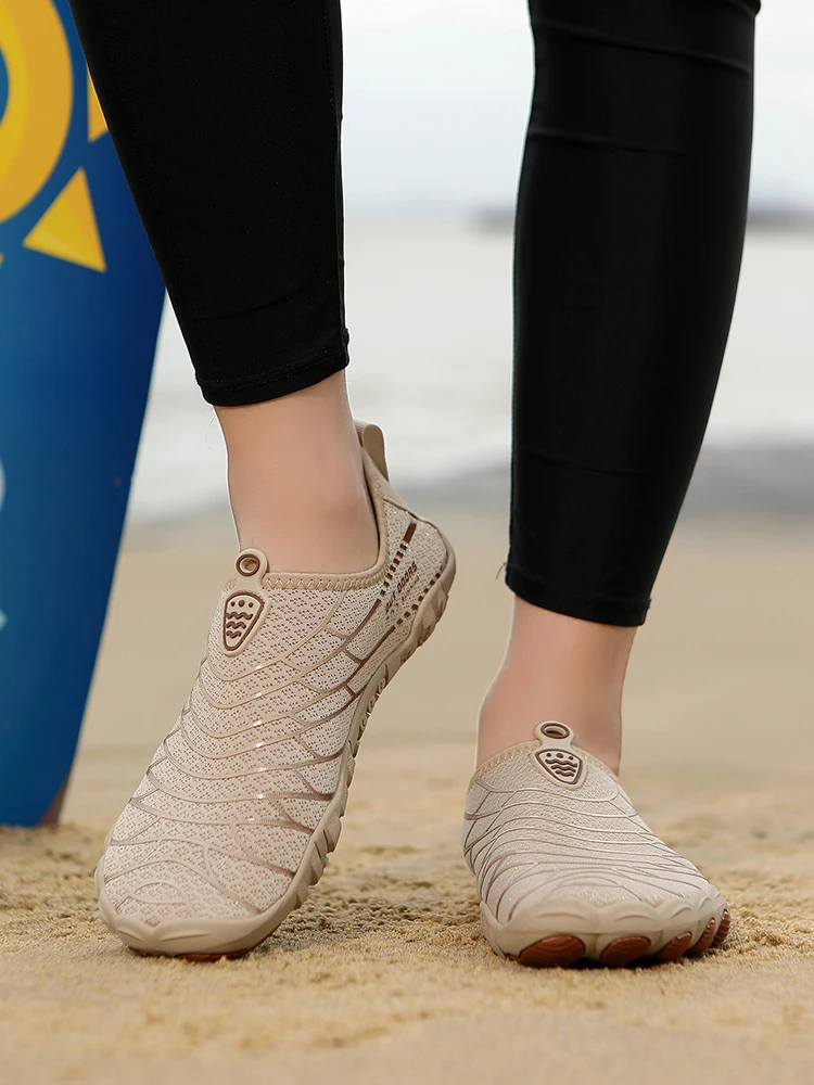 Unisex Paar-Wasserschuhe mit breiter Zehenbox, leicht und schnell trocknend, rutschfeste weiche Sohle, komfortabel für Yoga, Fitness, Strand, Wasserwanderungen und alltäglichen – Detail 7