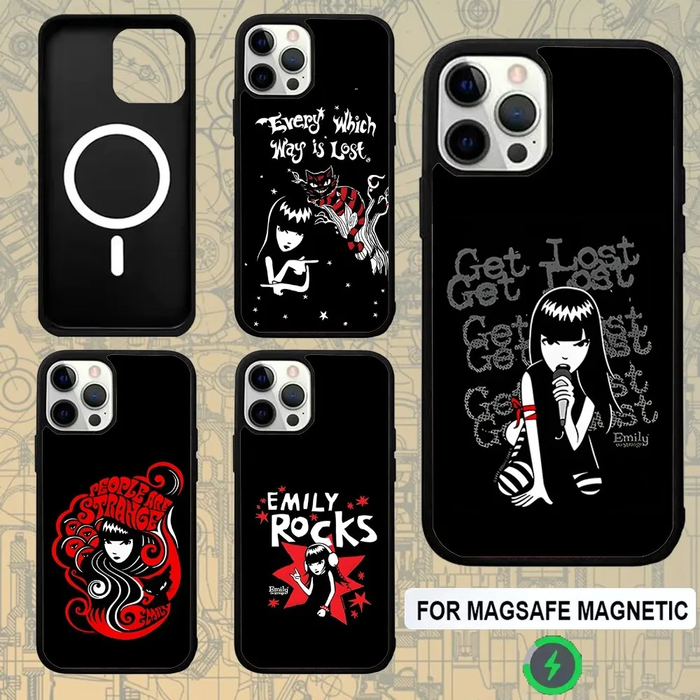 

E-Emily The Strange Phone Case For IPhone 16e,16,15,Pro,Max,14,Plus,13,12,11 Magesafe Magnetic Wireless Charge Cover