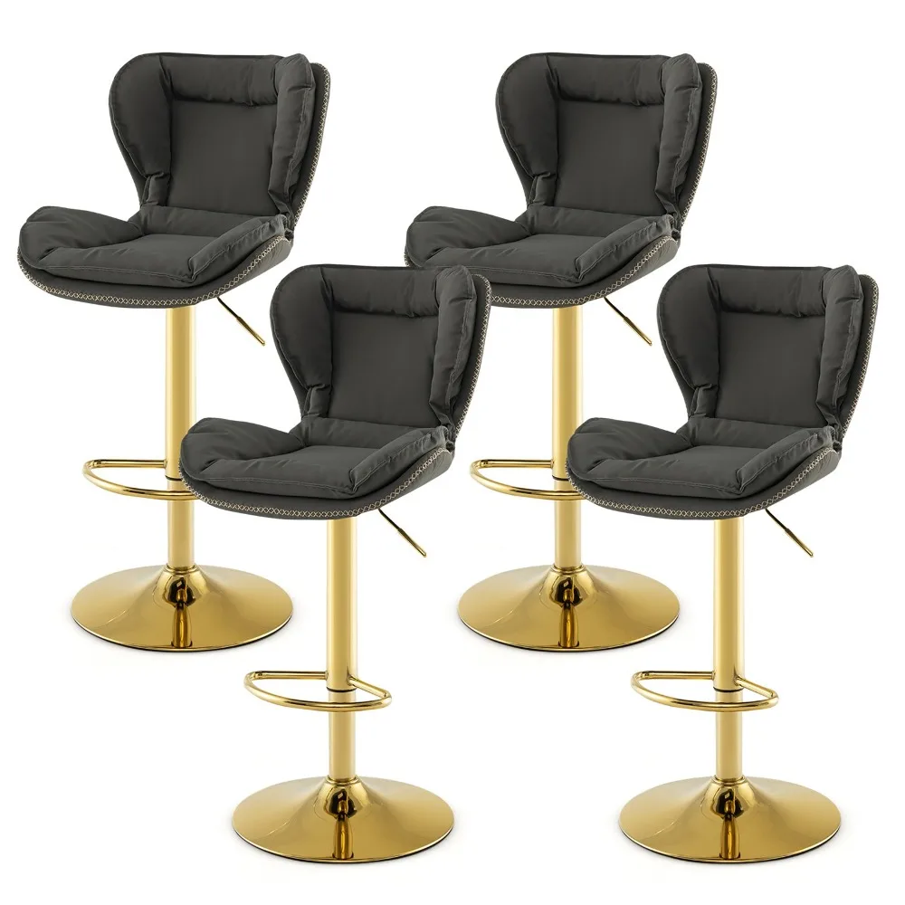 

Набор из 4 регулируемых барных стульев Leathaire с мягким сиденьем и подставкой для ног