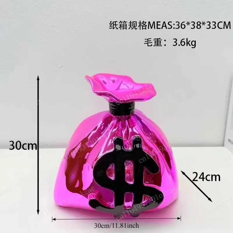 Resin Electroplating Money Bag Ornament Handicraft Home TV Cabinet Decorations Housewarming Gift