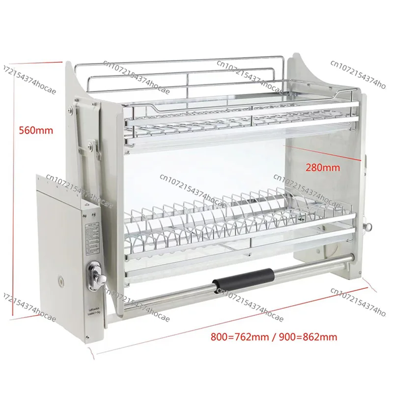 

Kitchen top cabinet Double-layer basket hanging cabinet Cabinet lifting basket drop-down rack