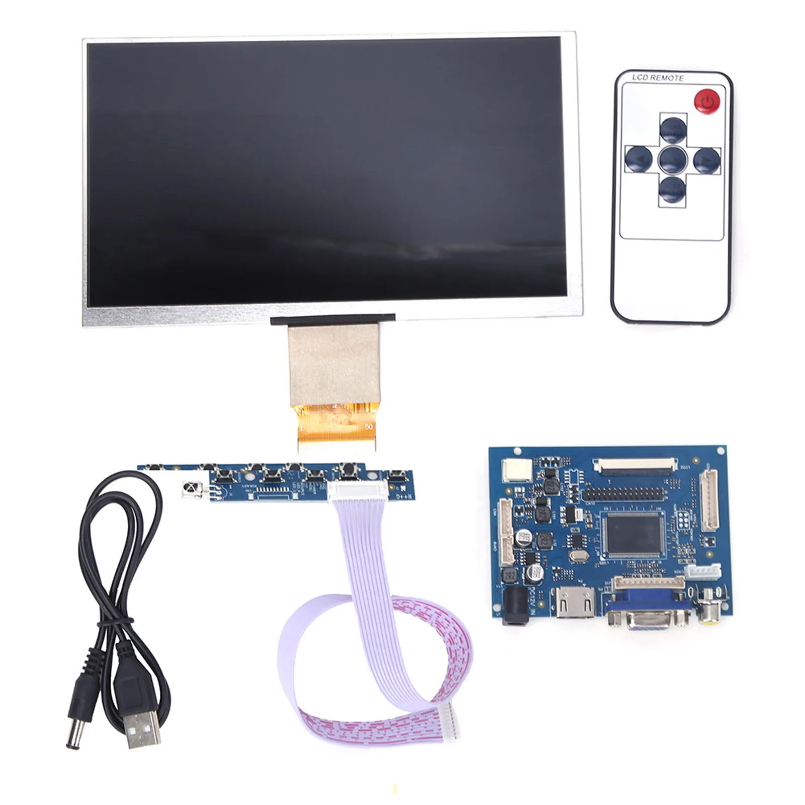 

7 Inch LCD Display 1024*600 HDMI VGA Monitor Screen Kit for Raspberry Pi 3/2 LCD Controller Board kit LCD Display module