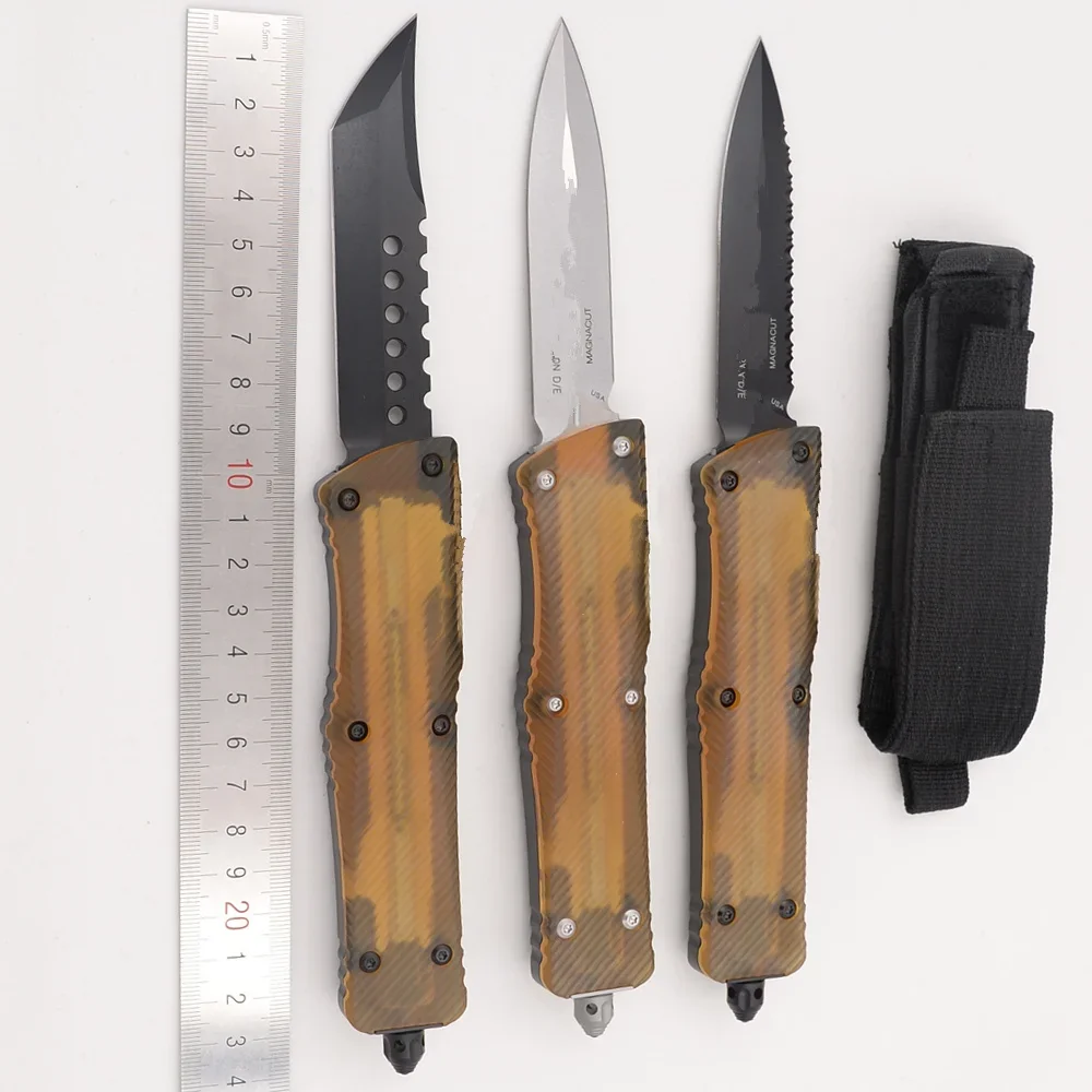 

JUFULE New 4 Options Mark Magnacut Blade Amber Ultem Aluminium handle Combat TD Survival EDC Fishing Camping Tool Utility knife