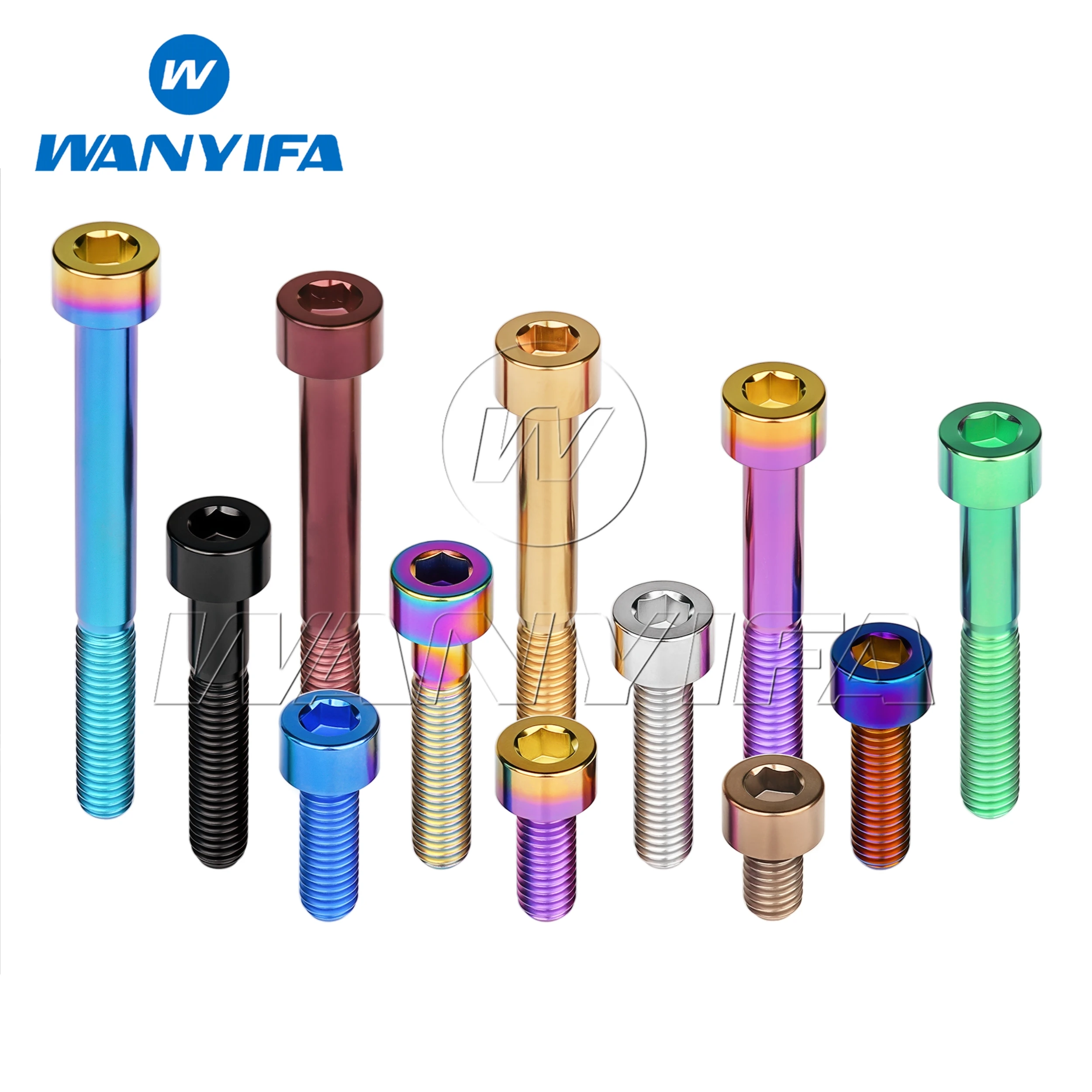 Wanyifa Titanium Bolts M6x 10 15 16 18 20 25 30 35 40 45 50 55 60 65mm Allen Hex Head Screw Fit Headset Cap Mountain Road Bike