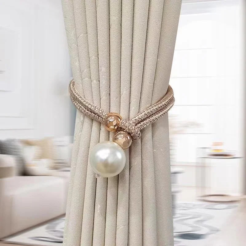 1Pc Heavy Curtains ClampsBig Pearl Curtain Holder Pompom Tieback Clips Hanging Balls Tie Back Home Decoration Accessories