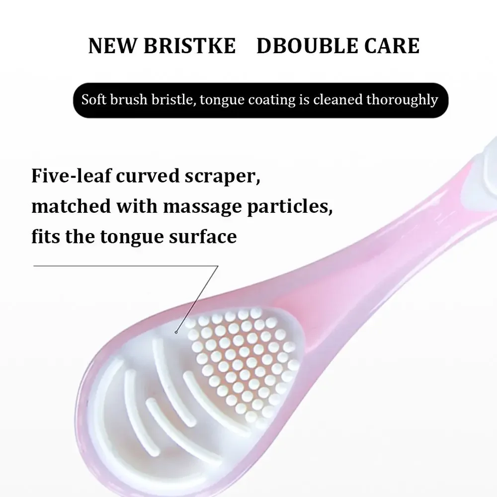 Double Side Tongue Cleaner Brush, Ferramentas de Higiene Oral, Tongue Scraper, Toothbrush, Fresh Breath