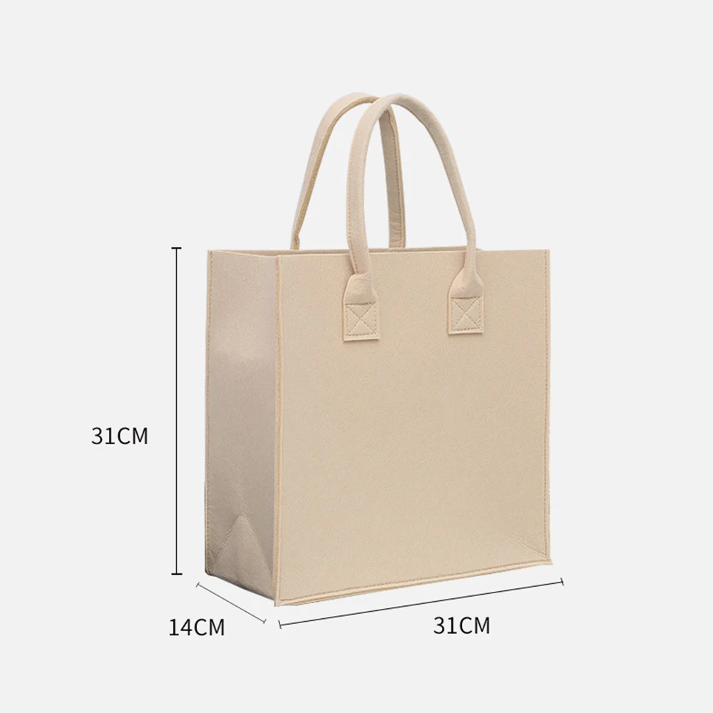 New Large Women Capacity Felt Tote Bag Casual Reusable Shopping Bag Portable Eco-friendly Tote Bag Unisex Student Handbag