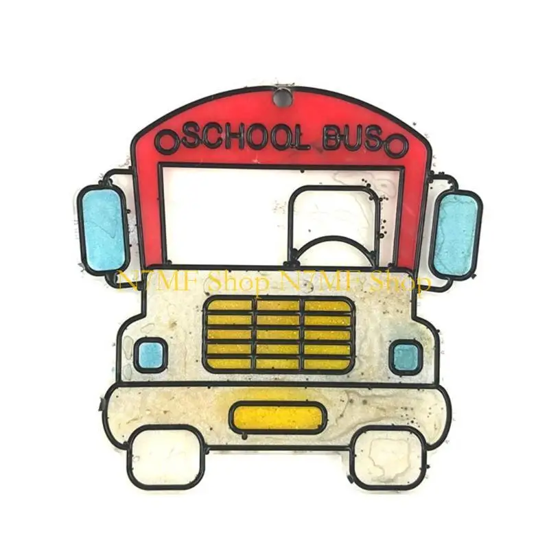

N7MF DIY Cartoon School Bus Автобус Силиконовый эпоксидный эпоксид
