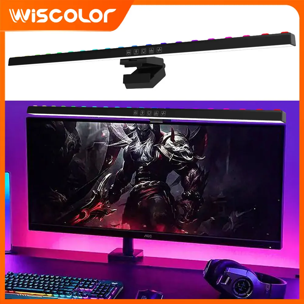 Светодиодная RGB-лампа для монитора с таймером и регулировкой яркости, сенсорное управление, настольная лампа для игровой комнаты, аксессуары для декора стола