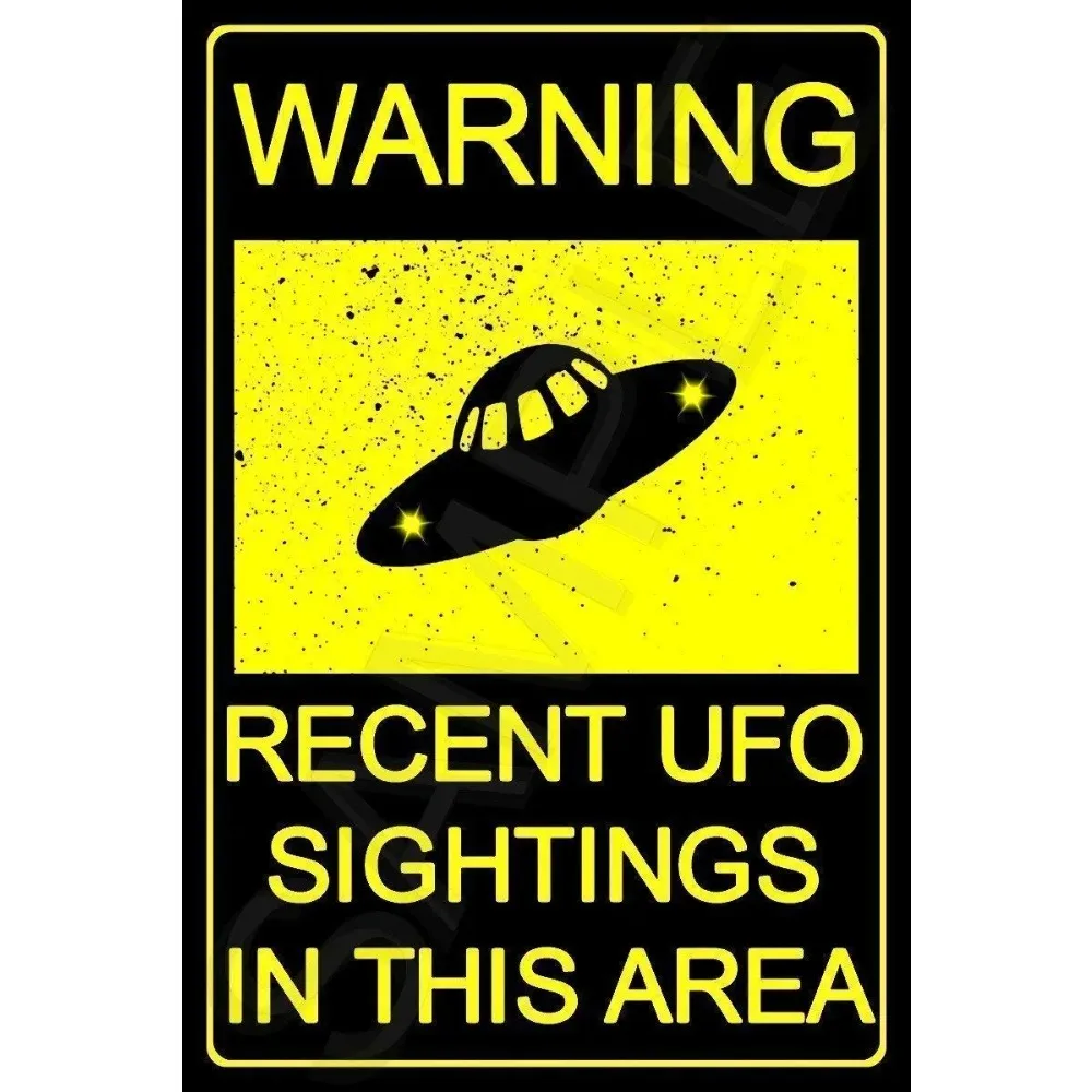 Sinal UFO SIGHTINGS – feito nos EUA em metal para todos os climas, 1 peça Homem Caverna/Bar Engraçado Alien Area 51 Roswell Decoração de parede