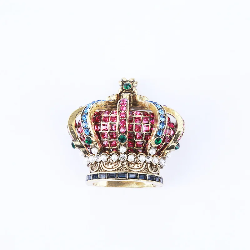 SHMIK Women Men Fashion Vintage Middle Start Santa Claus Brooches Luxury Rhinestone Crown Rabbit Badges Accessories Jewelry